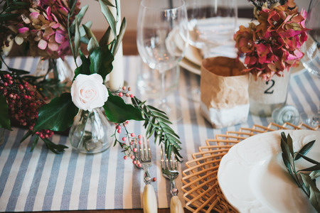 rustic and country arrangement tableの写真素材