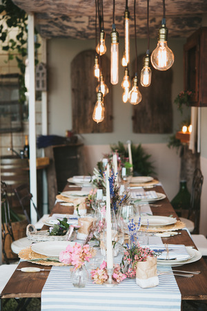 rustic and country arrangement tableの写真素材