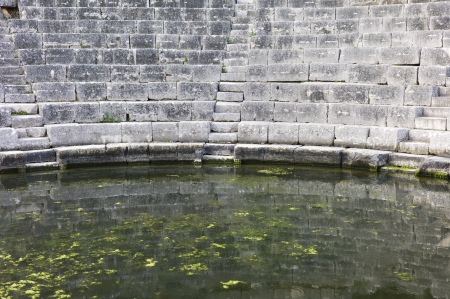 Remains of the theater in Butrint an ancient ruined townの写真素材