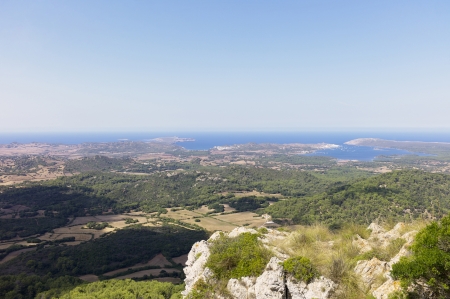 View of a portion of the island of Minorca from the Monte Toroの写真素材