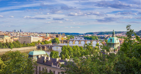 Prague is the capital of the Czech Republic. It is the largest city of the country and has founded during the Romanesque era. It is crossed by the Vltava river.の写真素材