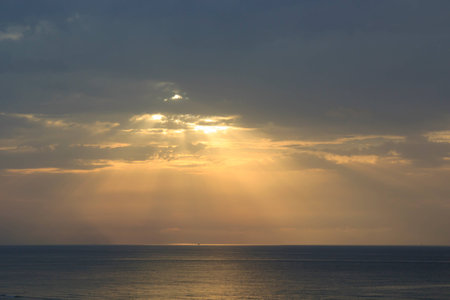 Sunset on the Mediterranean Seaの写真素材