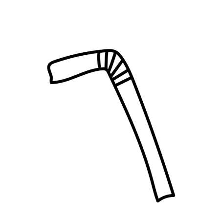 Vector single tubule. Ecological illustration doodle black line on a white isolated background. Design for social media, web, cards, textiles, wrapping paper, packaging, prints, coloring.のイラスト素材