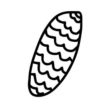 Vector Christmas cone.Scandinavian style.Doodle black sketch line illustration.Design for backgrounds, web and coloring.のイラスト素材