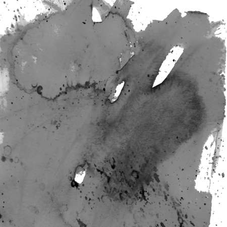 Watercolor texture Ultimate Gray color on white isolated background.Blot, childish drop, stain, paint, trandy spot 2021 hand drawn Designs for social media, packaging, label, copyspace, wedding, sticker, text.の写真素材