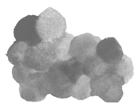 Watercolor texture Ultimate Gray color on white isolated background.Blot, childish drop, stain, paint, trandy spot 2021 hand drawn Designs for social media, packaging, label, copyspace, wedding, sticker, text.の写真素材