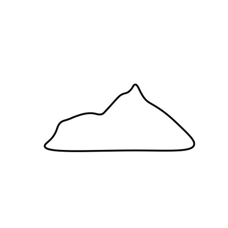 Vector Asian Mountain in doodle style Landscape view illustration for Chinese New Year with black hand drawn line.Design cards, social media, weddings, stickers, coloring books.のイラスト素材