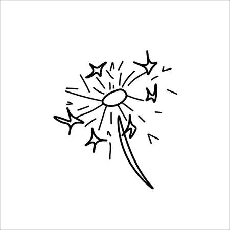 Vector Fireworks in doodle style.One simple sky.Illustration bright lights for Chinese New Year with black line hand drawn.Design for menus, cards, stickers, prints, social networks, web.のイラスト素材