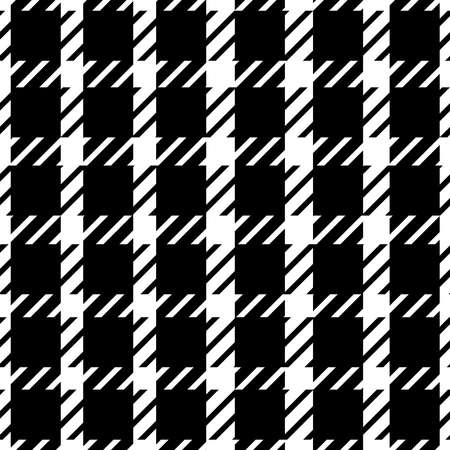 Seamless vector pattern in black and white buffalo plaid. Autumn classic linen print.