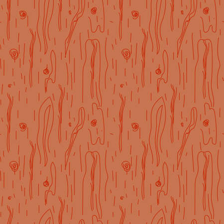 Seamless vector wood pattern in boho style. Autumn textured classic print minimalism hand drawn.のイラスト素材