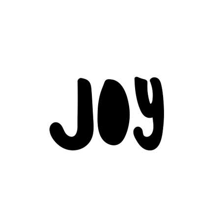One vector Christmas doodle with a Lettering.Holiday simple illustration with black line on isolated white background.Designs for cards, packages, social media, web, stickers, logosのイラスト素材