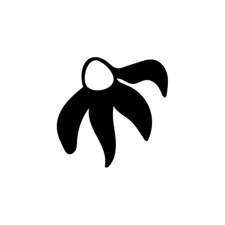 One Vector Botanical Illustration Chamomile with black line on white background. Floral, Summer hand drawn doodle style picture. Designs for packaging, social media, web, cards, posters, invitations.のイラスト素材