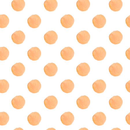 Seamless watercolor pattern in 60's style on white isolated background.Bright colorful Abstract, Vintage, Hip, Polka Dot hand drawn designs for textiles, wrapping paper, fabric, packaging, scrapbook paper.の写真素材