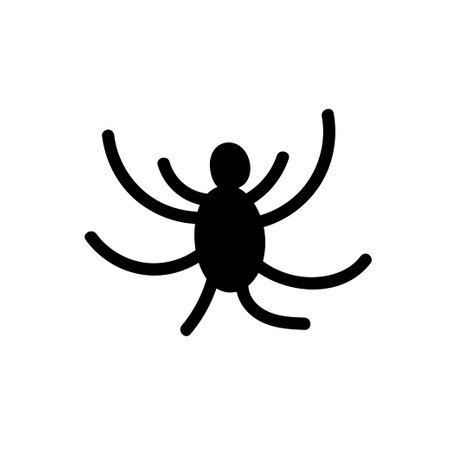 Vector spider for Halloween with black line on white background doodle style.Holiday, horror, scary illustration for all saints day hand drawn.Designs for invitations, social media, posters, packaging.のイラスト素材