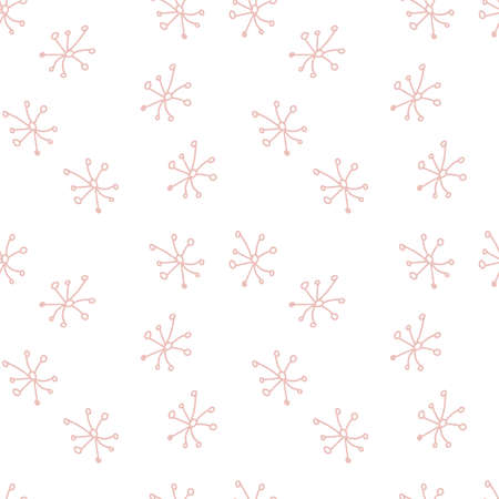 Seamless vector pattern with a cute and delicate Christmas on transparent isolated background in flat style.Repeating, festive hand drawn print.Design for textiles, wrapping paper, scrapbook paper.のイラスト素材