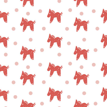 Seamless vector pattern with a cute and delicate Christmas on transparent isolated background in flat style.Repeating, festive hand drawn print.Design for textiles, wrapping paper, scrapbook paper.のイラスト素材