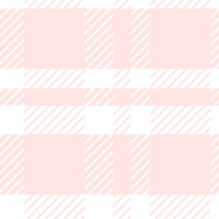 Seamless vector pattern with plaid in on-trend colors of pink and white. Abstract, tar tan, line...