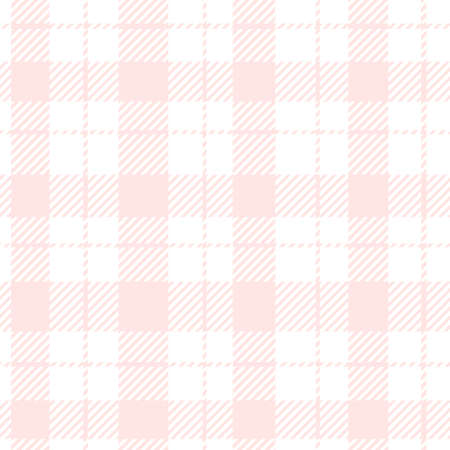 Seamless vector pattern with plaid in on-trend colors of pink and white. Abstract, tar tan, line...