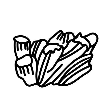 Vector simple illustration with Corals on white isolated background.Ocean,Summer underwater animal hand drawn in doodle style.Design for postcards,stickers,packages,social media,web,coloring.のイラスト素材