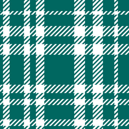 Vector plaid seamless pattern in green and white for st. Patrick's day. Print Texture, Buffalo tartan hand drawn. Designs for textiles, fabric, wrapping paper, packaging, scrapbooking.のイラスト素材