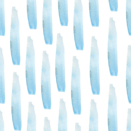 Watercolor seamless pattern with paint spots on white isolated background. Abstract, watery repetitive pattern. Design for textiles, wrapping paper and wallpaper.の写真素材