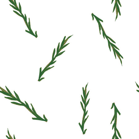 Dark fall flowers with green leaves wax crayons seamless pattern on white isolated background. Textural and botanical repeating pattern. Design for textiles, wrapping paper and wallpaper.の写真素材
