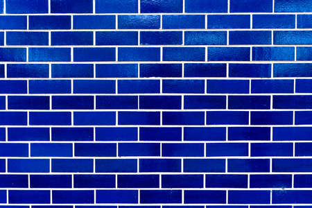 bright blue brick wall, good pattern or background