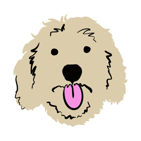 Cute dog doodle sketch.のイラスト素材