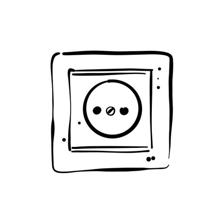 Electric socket doodle sketch. Vector illustration hand drawn in the white backgroundのイラスト素材