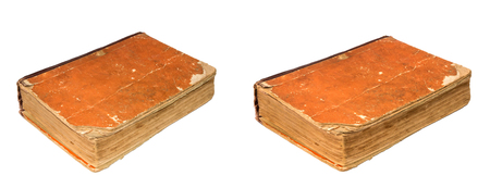 Old tattered books. Vintage torn books. Antiques isolatedの写真素材