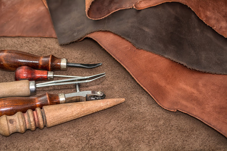 Natural leather and tools for creating products.
