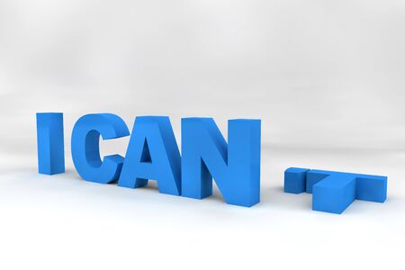 Creative concept about opportunities. I can or I can't. 3d renderの写真素材