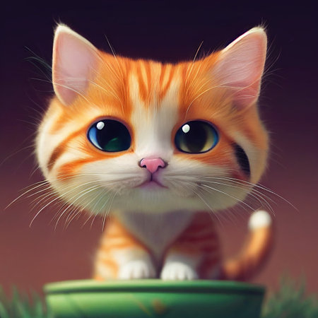 Cute cartoon cat. Generated imageの素材