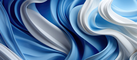 Abstract background with smooth silk waves in blue colorsの素材