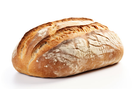 Loaf of bread isolated on white background.の素材