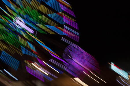 Abstact lights purple green and yellowの写真素材