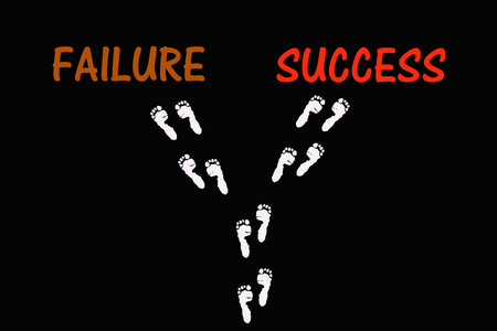 Walking the path to success or failureの写真素材