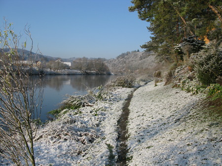 Snow in the landscape, Czech Republicの写真素材
