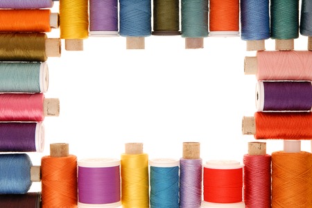 Creative framework is out of spools の写真素材