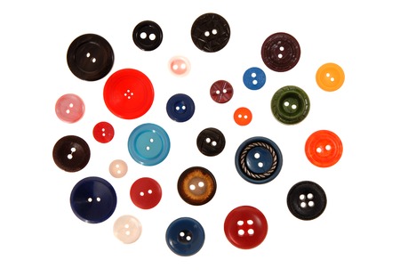 Many-coloured buttons are on white background  の写真素材