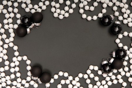 black  Christmas-tree decorationsの写真素材