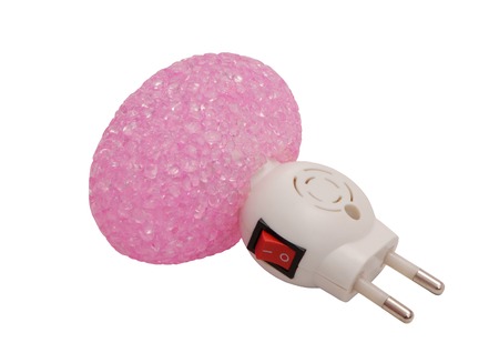 pink night lamp with electrical plug and switch, children's lamp