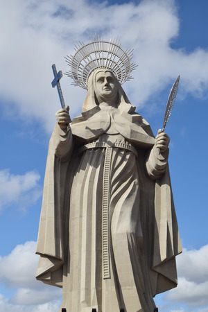 SANTA CRUZ, BRAZIL - September 25, 2017 - View of the courtyard of the largest Catholic statue in the world, the statue of Saint Rita of Cassia, 56 meters high, located in the northeastern backlands.のeditorial素材