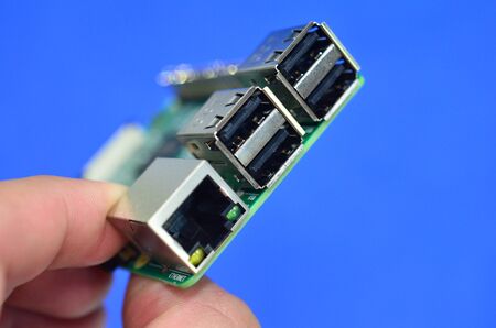 SERTAOZINHO, BRAZIL - January 04, 2018 - Raspberry Foundation board used for thin client IT Hardware.のeditorial素材
