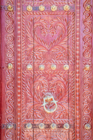 Details of A Fine Wood Carving Art - An Islamic Art and Craft, Omanの写真素材