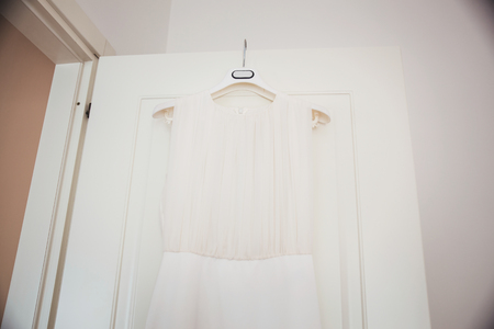 Detail of a Bridal wedding dressの写真素材