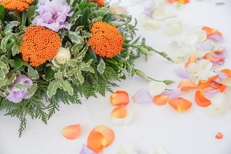 Detail of a wedding bouquetの写真素材