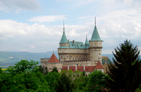 Castle in Bojnice town, most visited Slovak castle.のeditorial素材