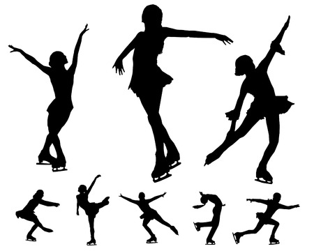 Figure skating vectorsのイラスト素材