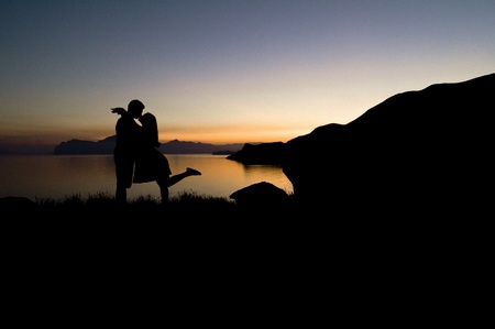 Down kissの写真素材